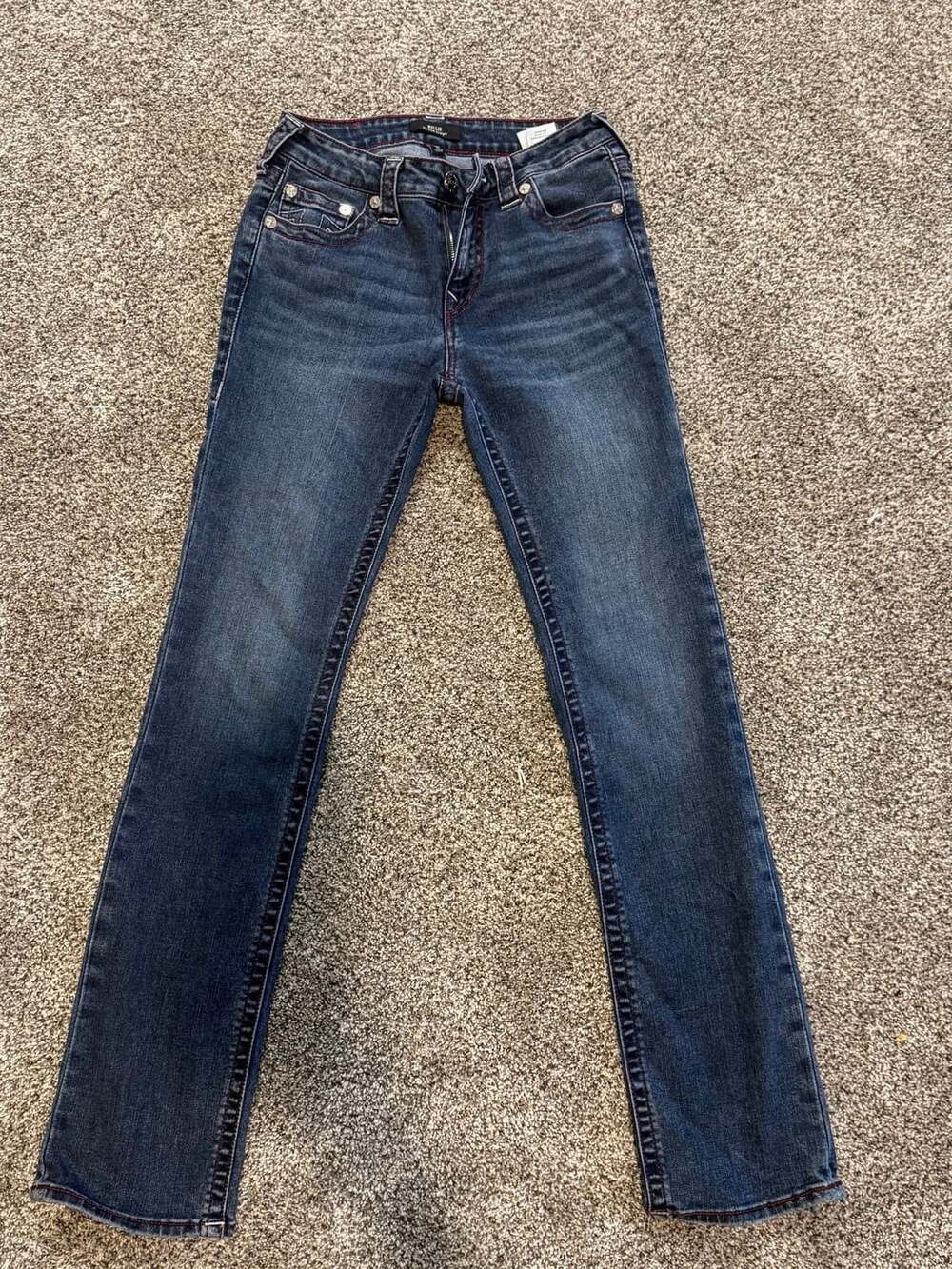 True Religion Billie Mid Rise Straight Jeans